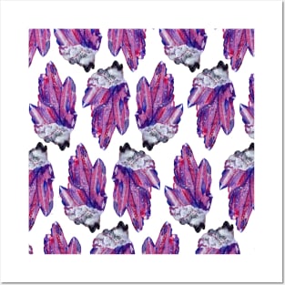 crystal cluster watercolor pattern Posters and Art